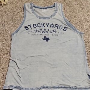 Faded Blue Fort Worth Stockyards Tank